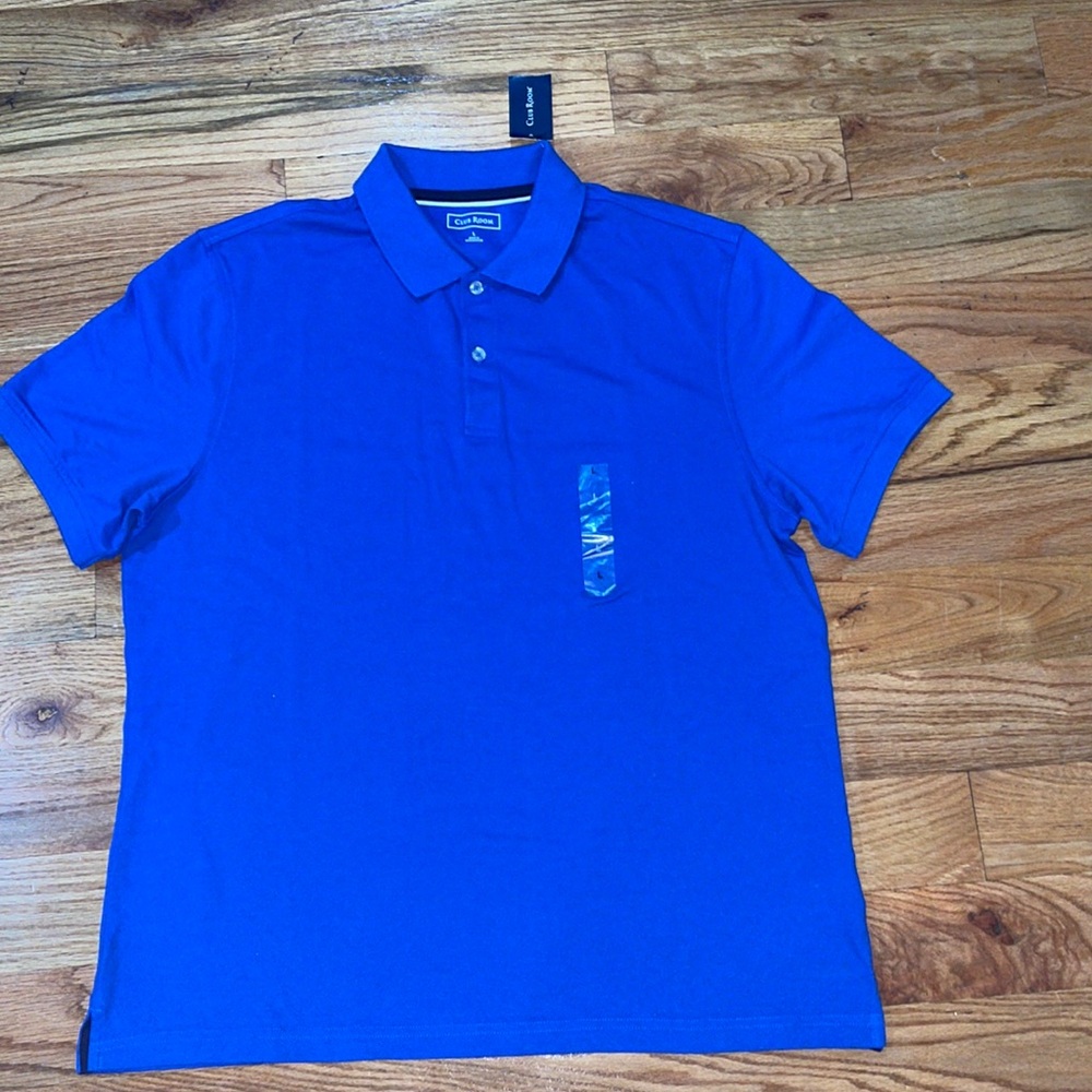 NEW Royal Blue solid Mens CLUB ROOM Polo Shirt sz L